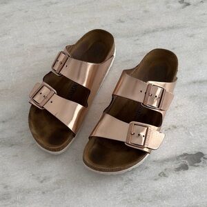 Birkenstock Arizona Soft Footbed - Metallic Leather